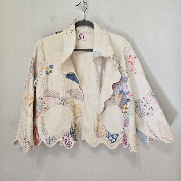 custom made Jackets & Blazers - Kit Custom Vintage Quilt Patchwork Jacket Size M